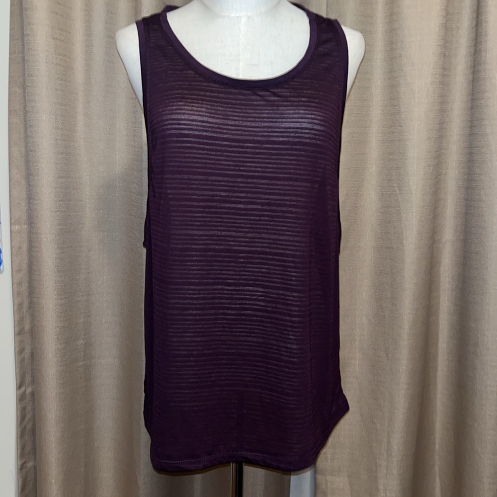 Tangerine Brand Plum Purple Striped Tanktop Womens XXL